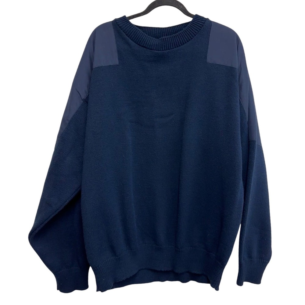 Vintage RainSwetter Water Repellent Crewneck Sweater USA Navy Outdoor Men's XXL